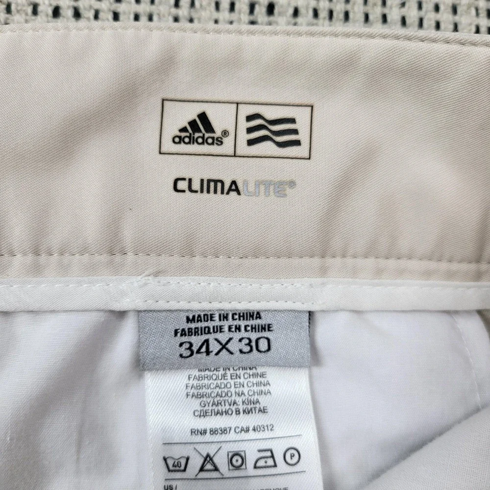Adidas Climalite Pants Mens 34x30 Beige Golf Lightweight Performance‎ Khakis